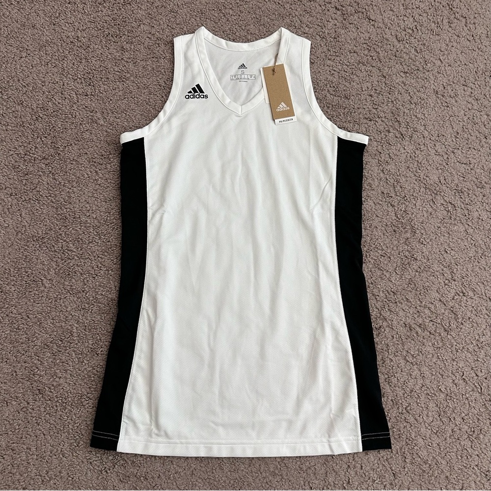 Adidas NXT PRM W JERS White Black Sports Jersey Sleeveless Top Womens S